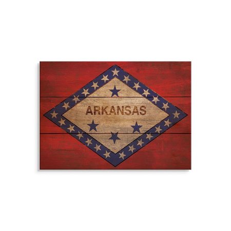 WILE E. WOOD 15 x 11 in. Arkansas State Flag Wood Art FLAR-1511